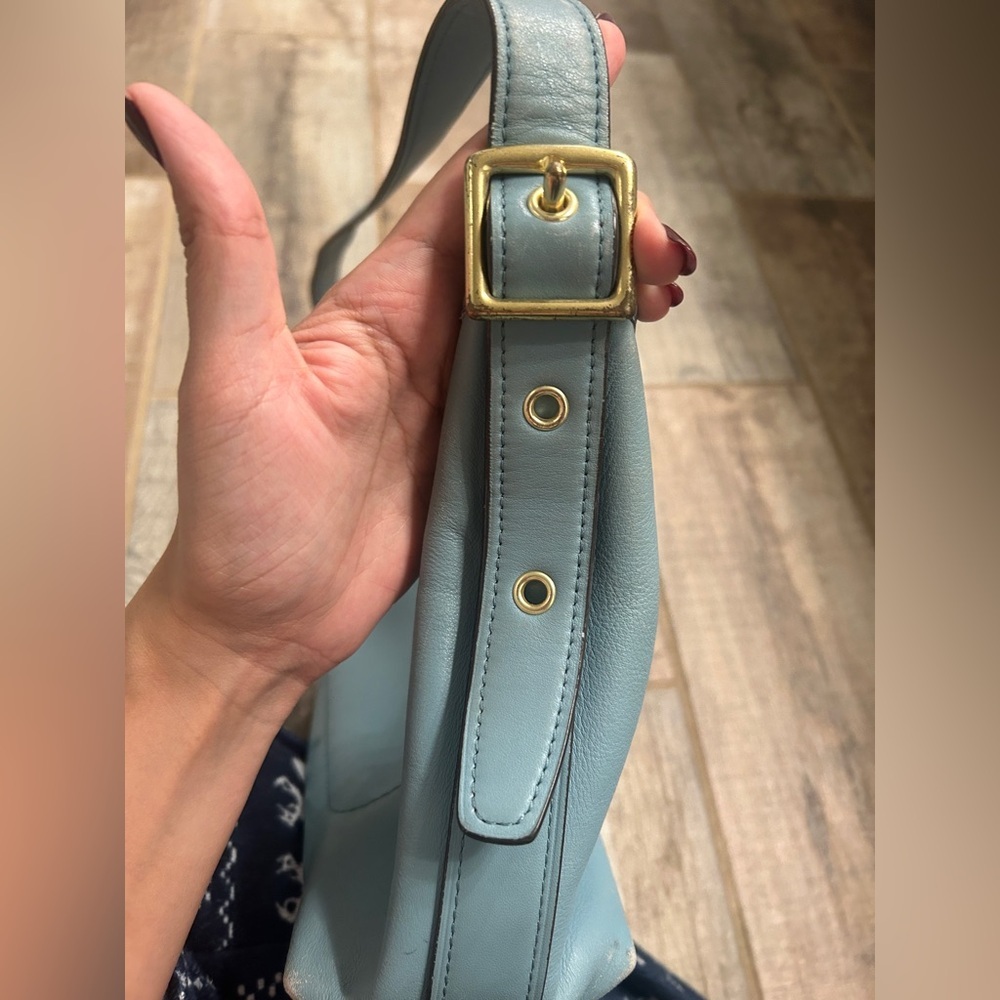 Coach Slate Blue Leather Crossbody Bag- See Pics - Picture 11 of 12